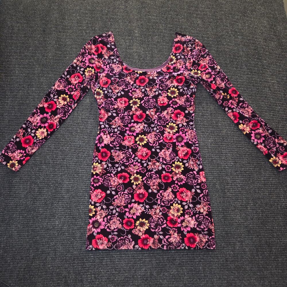 Vintage Candies Floral Velvet Mini Dress 90s Grunge Whimsigoth Goth Large